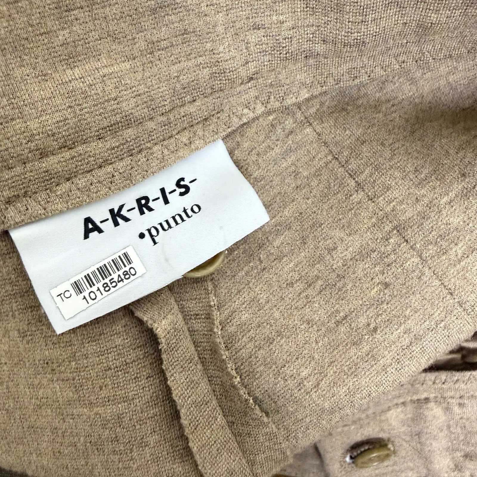 Akris Punto Pants Womens 8 Tan Pull On Ankle Stretch Pleat Tapered Career 28.5" - Image 8