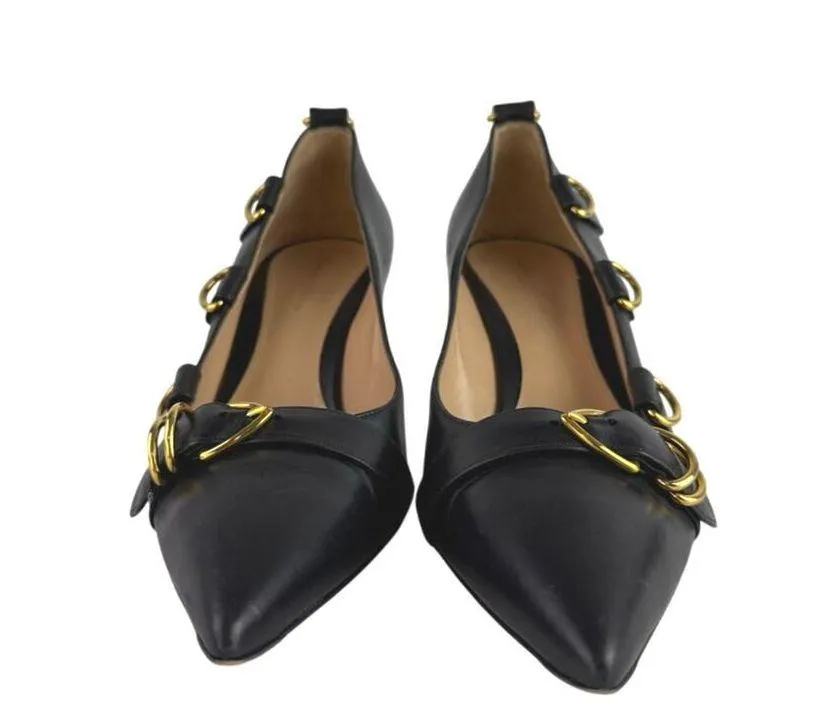 Gianvito Rossi Clash 55 Black Pointed Toe Buckle Strap Leather Pump Heels 40 US9 - Image 2