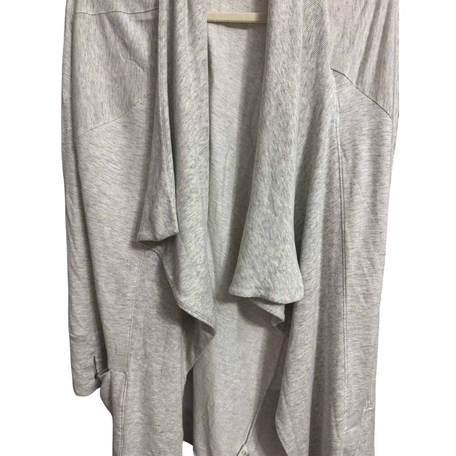 Athleta Cardigan Large Gray Heather Wrap Open Front Modal Thumb Hole Pockets - Image 5