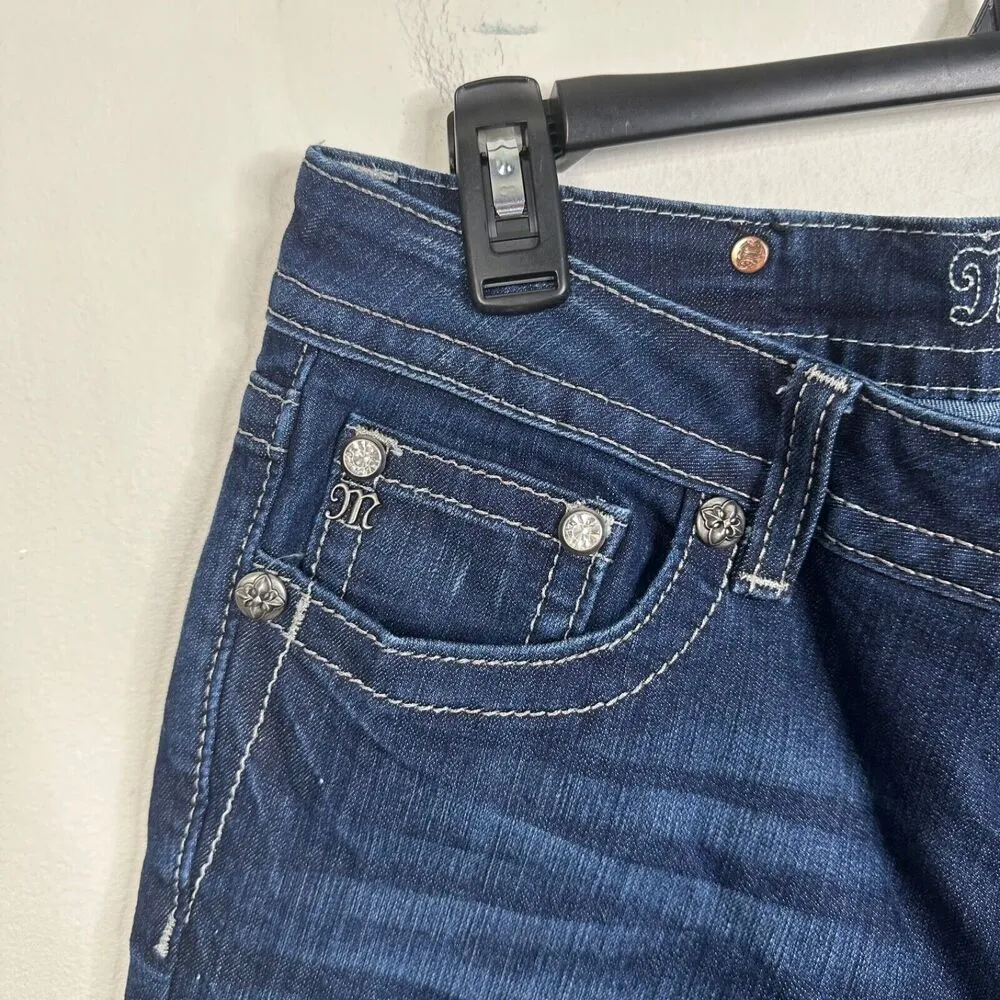 Miss Me Women’s Size 30 Cropped Frayed Bootcut Jeans JP5489B2 Bling Flap Pocket - Image 5