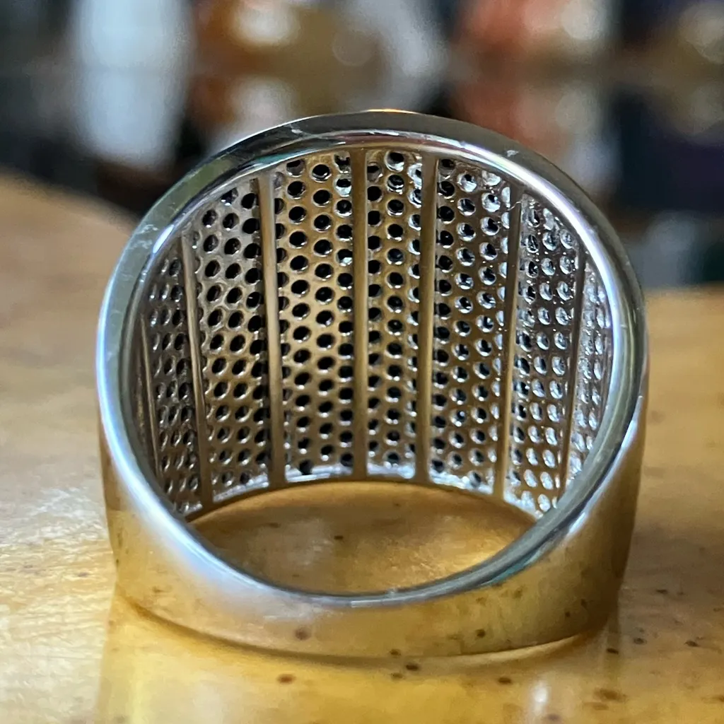 Natural Black Spinel Sterling Silver Ring Size 8 - Image 5