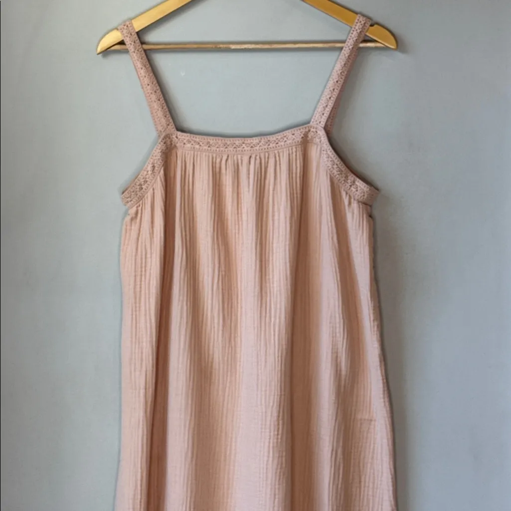 Magaschoni Pink Gauzy Organic Cotton Maxi Dress Large - Image 4
