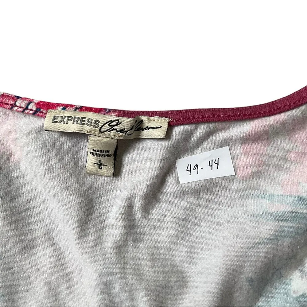 Express Maroon Floral Short Sleeve Bodysuit Women's Size Large NWT | 49-44 - Image 5