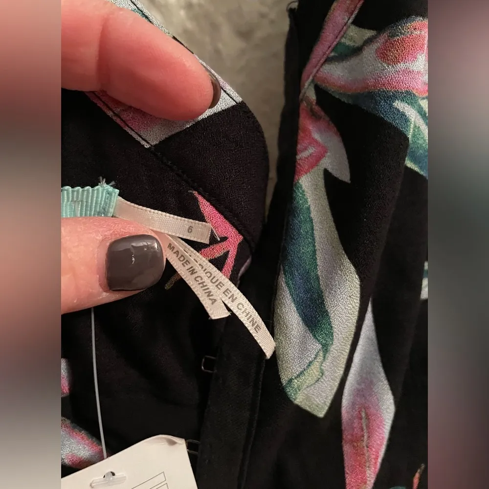 NWT Kimchi Blue Womens Black Floral Bermuda Nights Hook Loop Corset Midi Dress;8 - Image 8