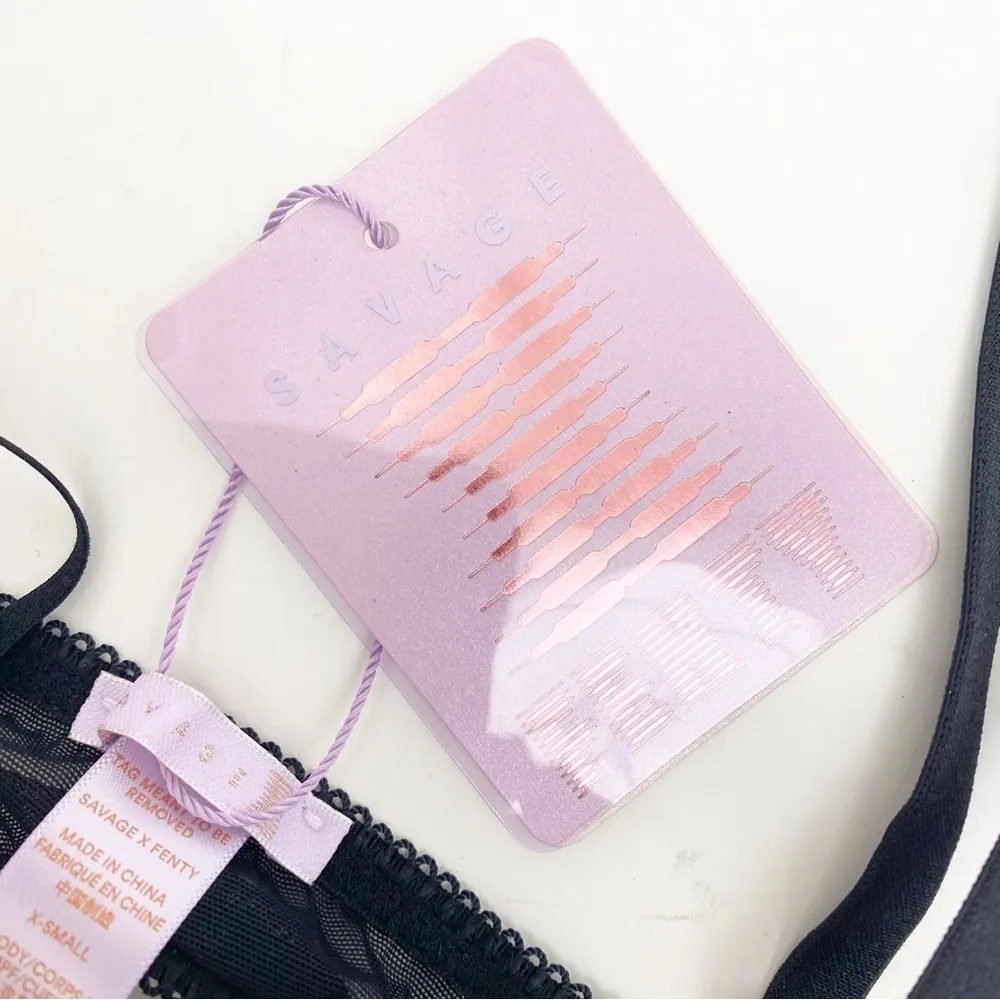 Savage X Fenty Hearts Stars Half Cup Bralette Velvet Mesh Unlined Valentines - Image 9