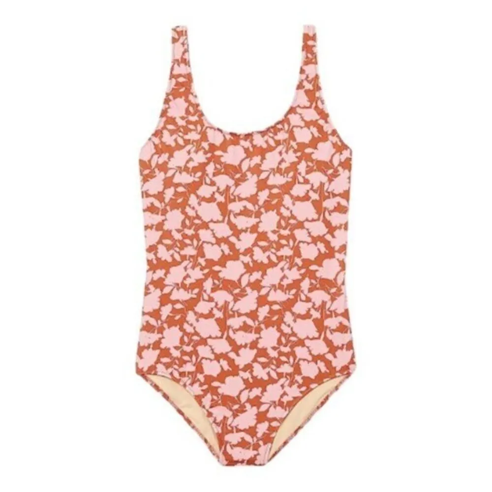 Amazon Essentials Floral Print Coverage Swimsuit Size LARGE NWT #0725 Pink - Image 4