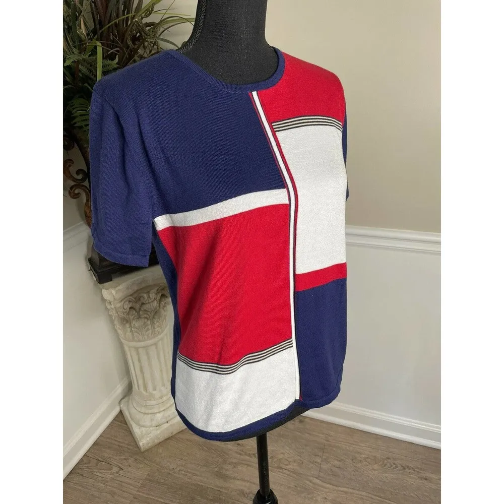 Sag Harbor Women’s Red White Blue Top SZ PS - Image 2