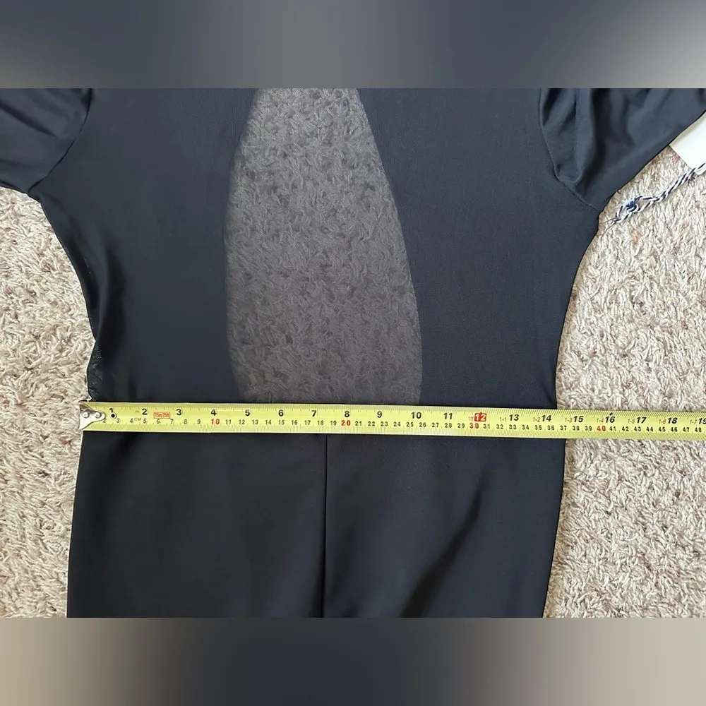 NWT Iris Women’s Long Sleeves Jumpsuit Black Size Large Mesh See Through - Image 7