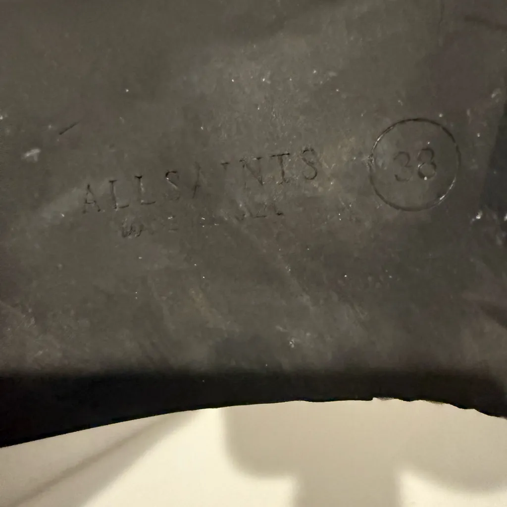 ALL SAINTS Bora Platform Espadrilles Loafer Black White Woven and Suede Size 38 - Image 9