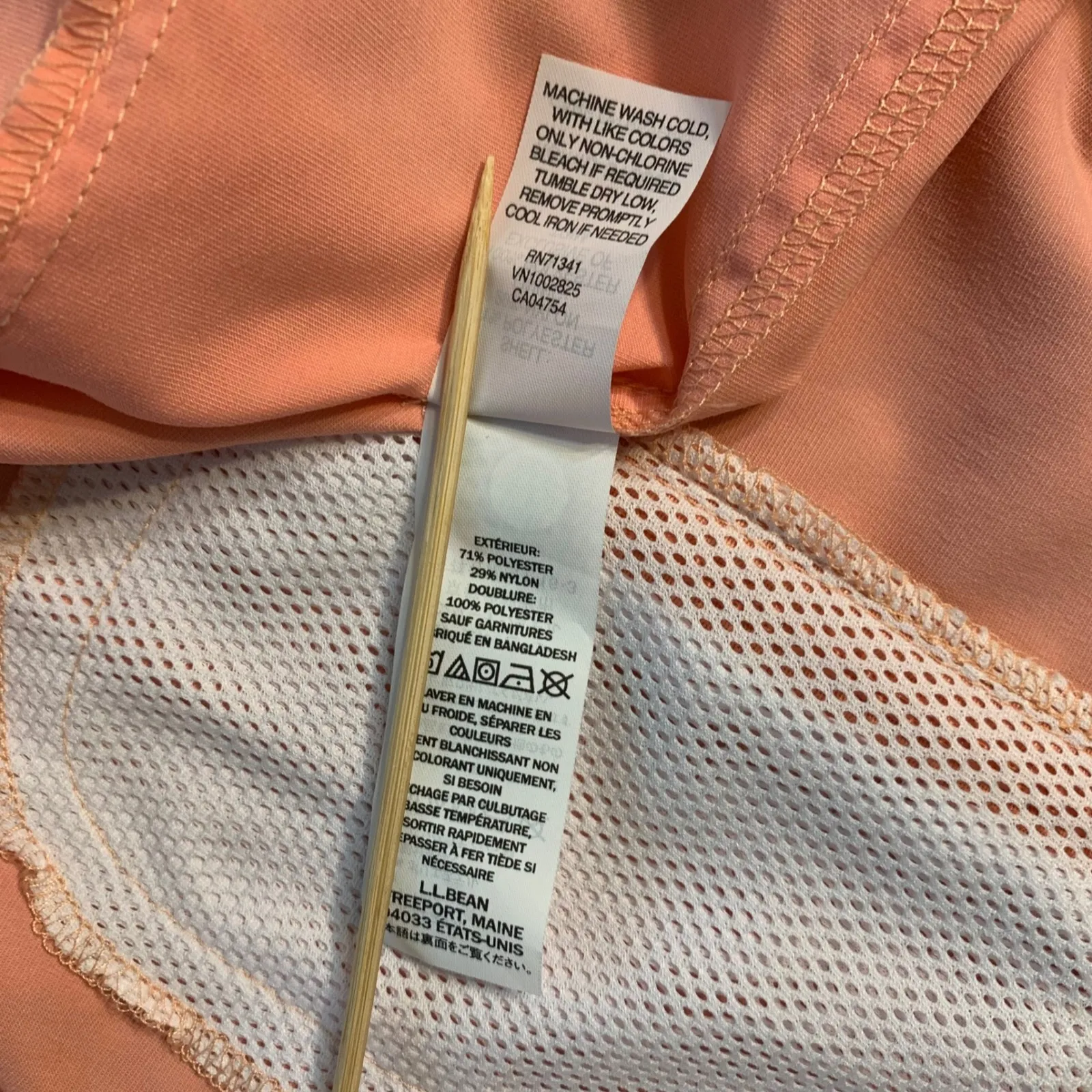 L.L. Bean Women's Coral UPF 50 Plus Sun Protection Long Sleeve Shirt Small Orange - Image 9