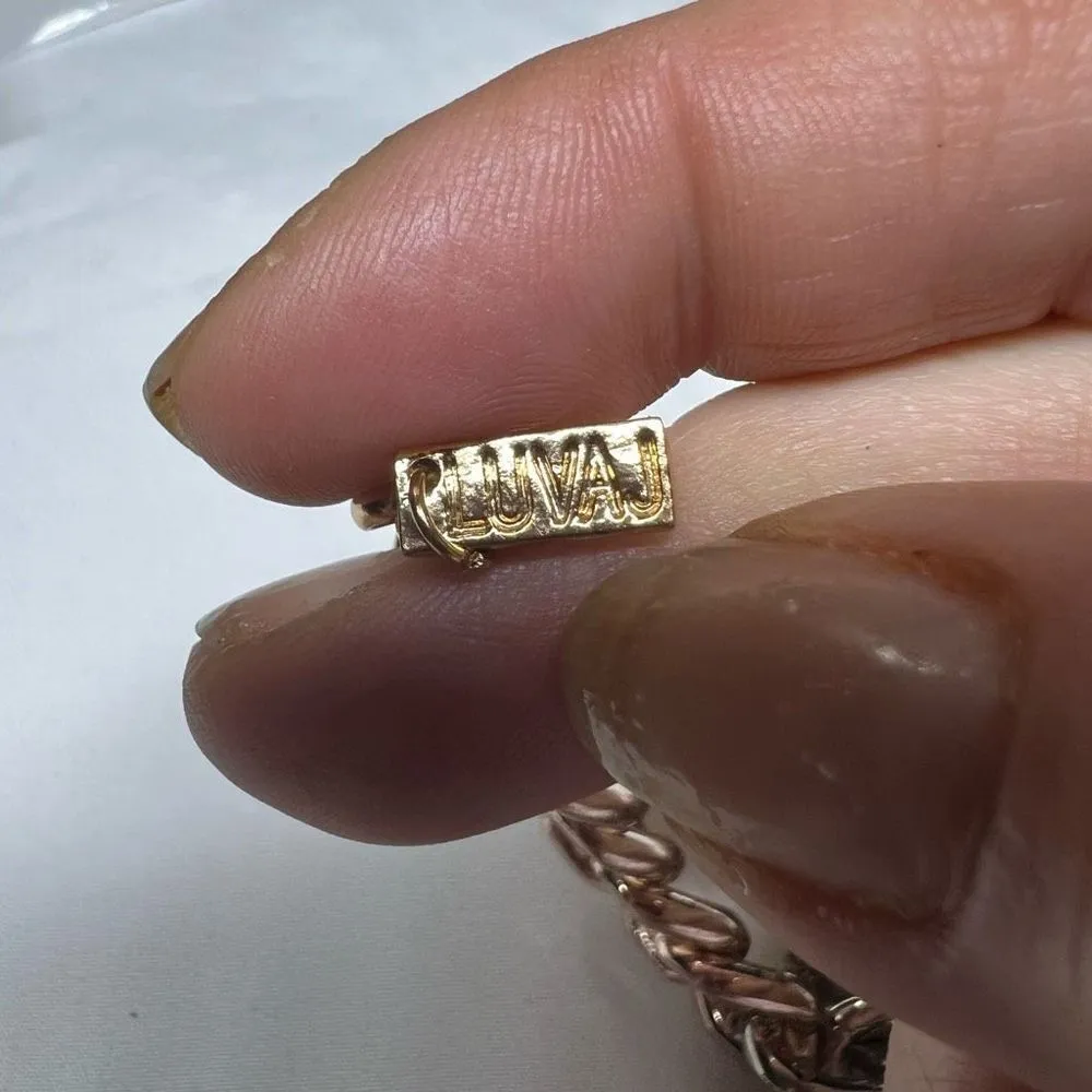 Luv AJ Tri Color Heavy Link Bracelet Gold - Image 8