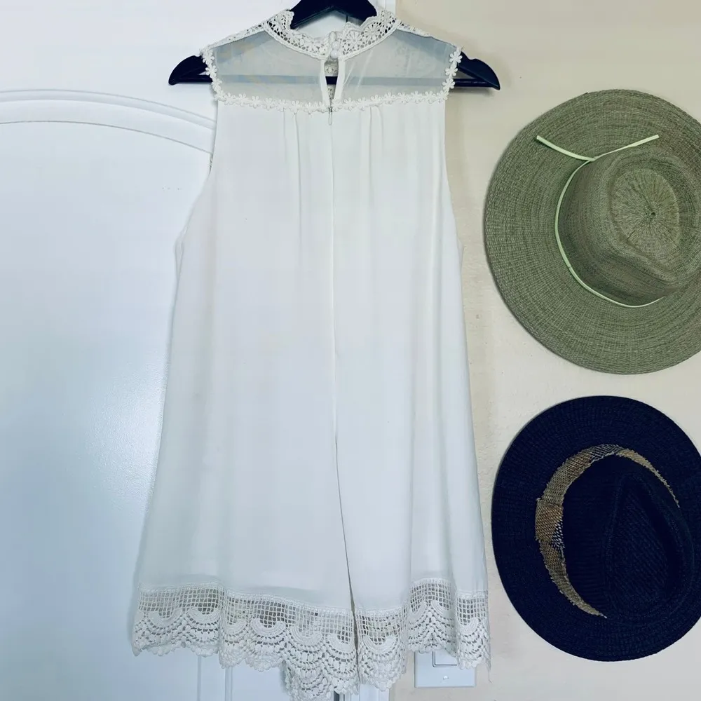 Paradise USA Embroidered Lace Dressy Flowy Romper/Jumpsuit - Ivory | Size: S - Image 9