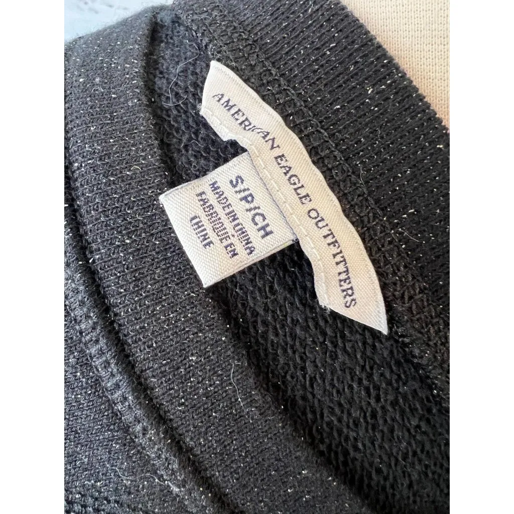 American Eagle‎ Pullover Sweatshirt Small Tinsel Metallic Ugly Christmas Y2K 90s - Image 2