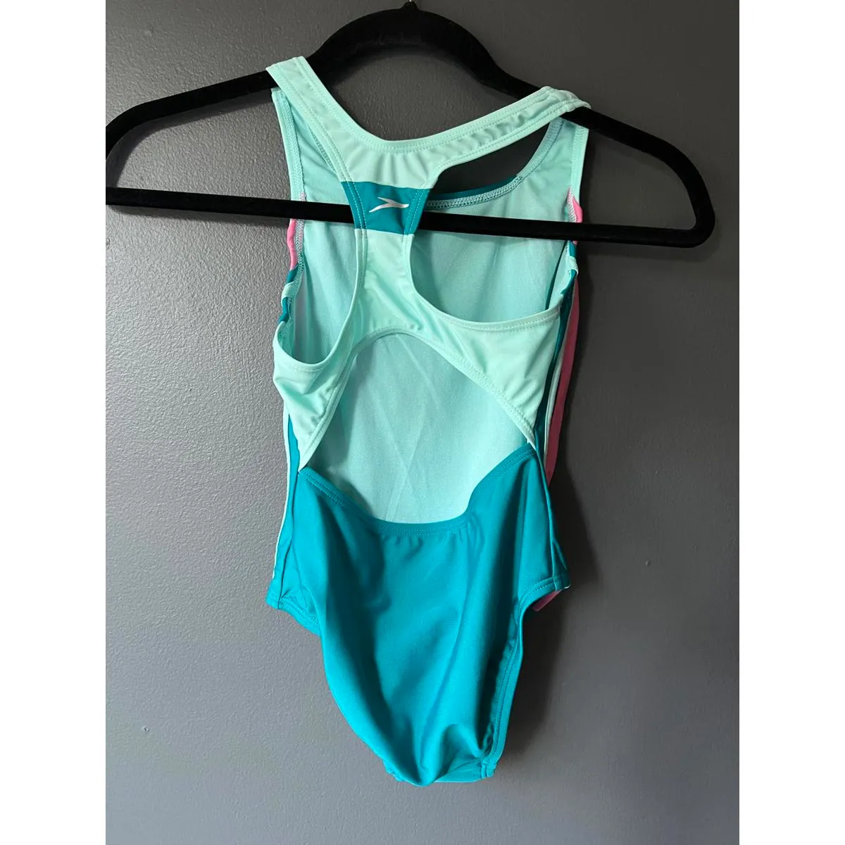 Speedo Women's One-Piece Swimsuit in Teal with Pink and Light Blue Accents - Image 6