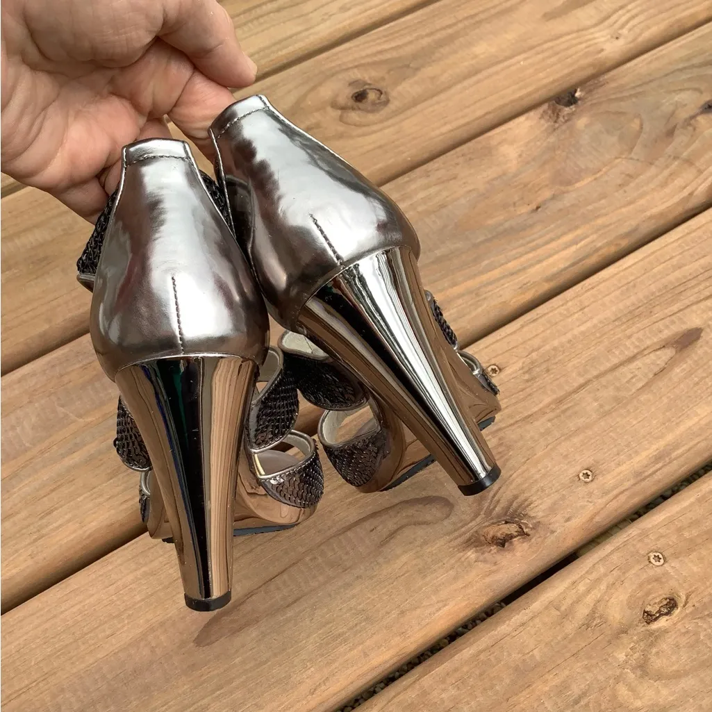 Modern DRESSY sequin sandals on platform💖 Silver Size 7.5 - Image 12