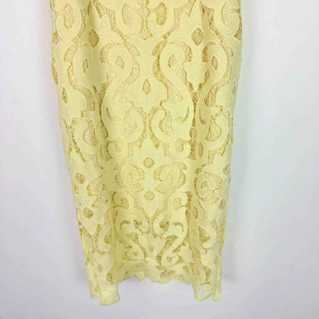 Bardot Lina Lace Sheath Dress Sleeveless Yellow Size 6 Small S EUC - Image 4