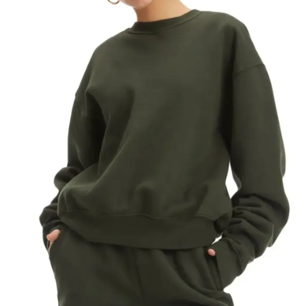 Good American Boyfriend Pullover Sweatshirt Brown 1/Small - Image 6