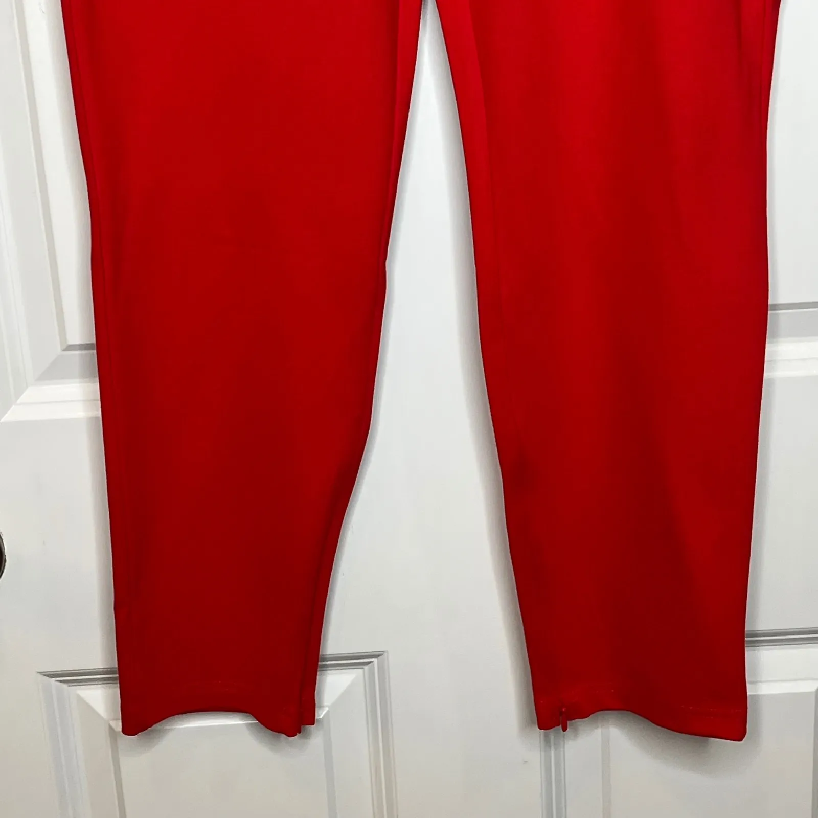 Fabletics NEW XL 24/7 Skinny Pant Red High Waisted Leggings Ankle Zip Pants - Image 6