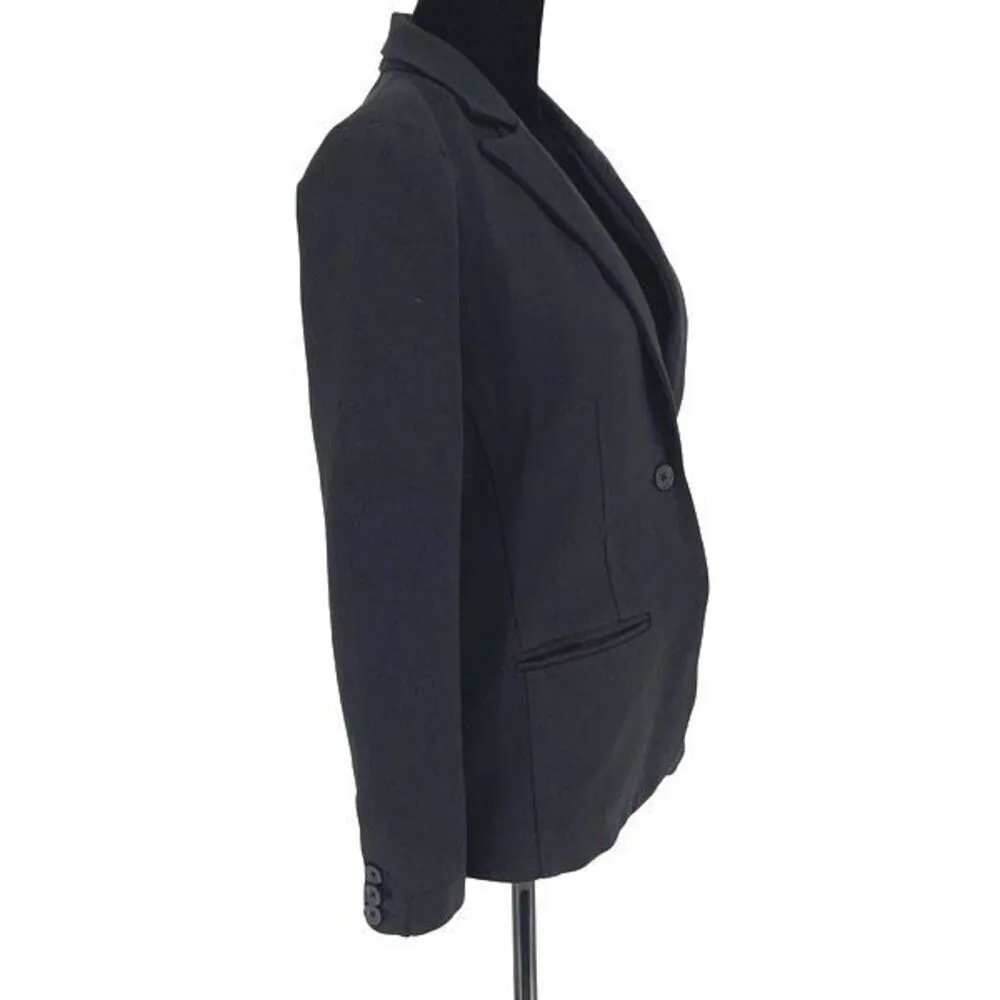 J.Crew Womens Long Sleeve Pocket One Button Single Breasted Blazer Black Size 00 - Image 3