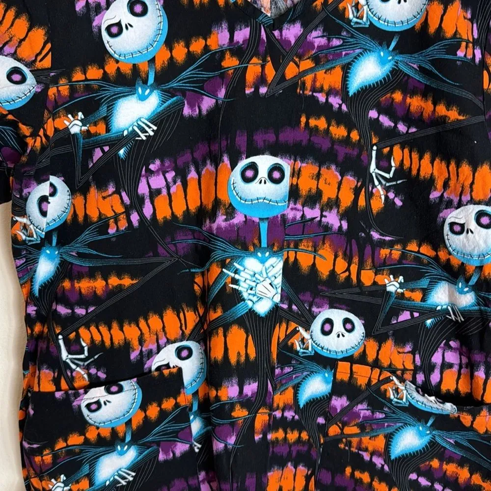 Scrub tops Aladdin lion king nightmare before Christmas medical office size XL - Image 6