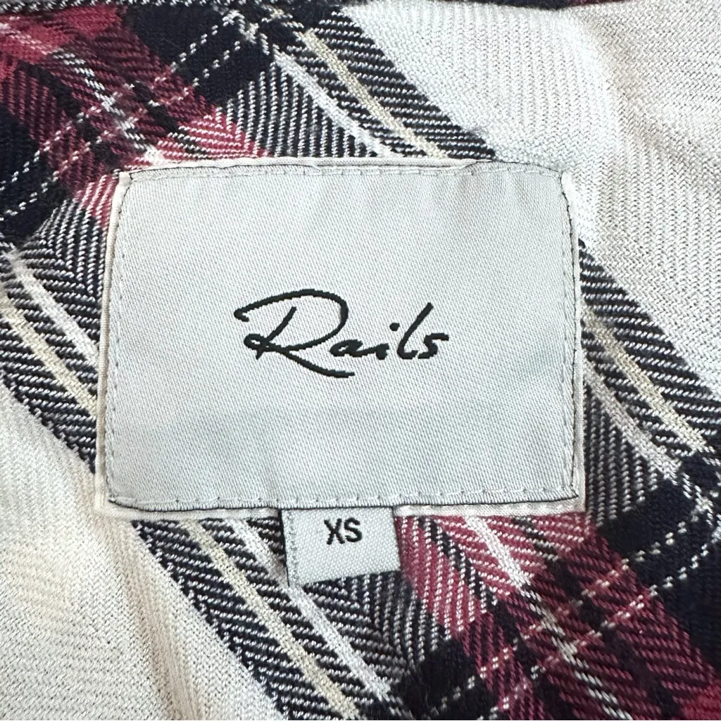 Rails "Allison" White Midnight Rose Ultra Soft Button Down Plaid Shirt - Image 4
