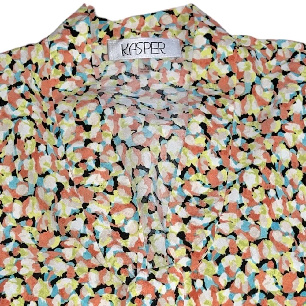 Kasper  Abstract Tie Front Blouse - Image 5