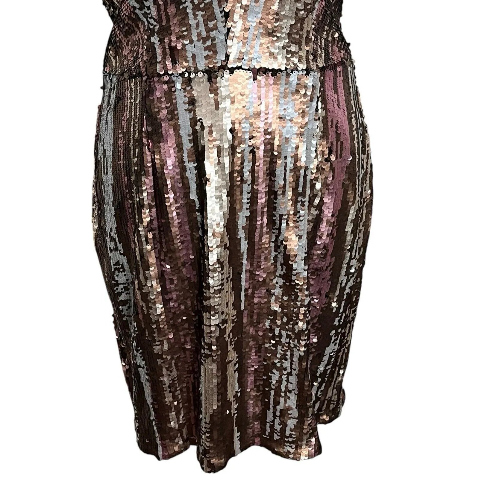 Dress the Population Zoe Dress Women’s Size Large Sequin Mini Cap Sleeve V-Neck - Image 4