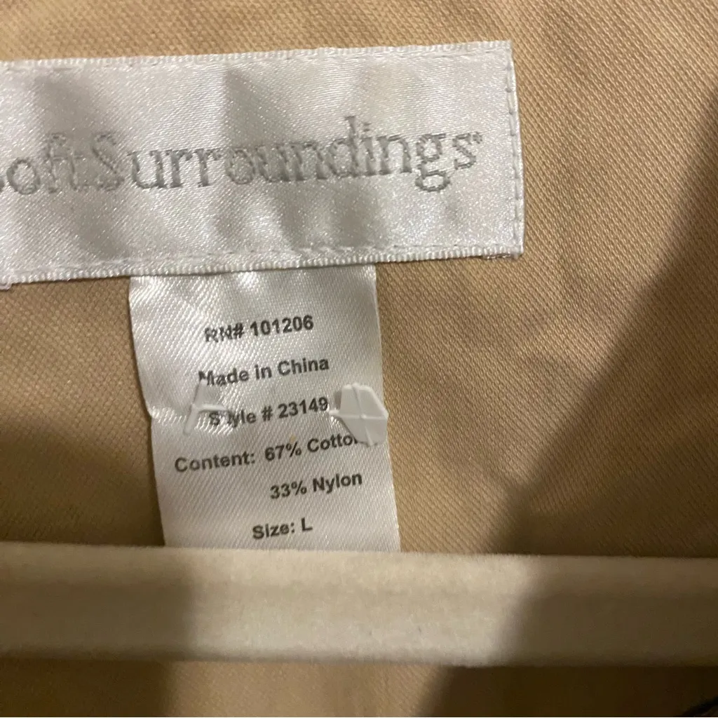 Soft Surroundings Tan Belted Jacket size Large - Image 8