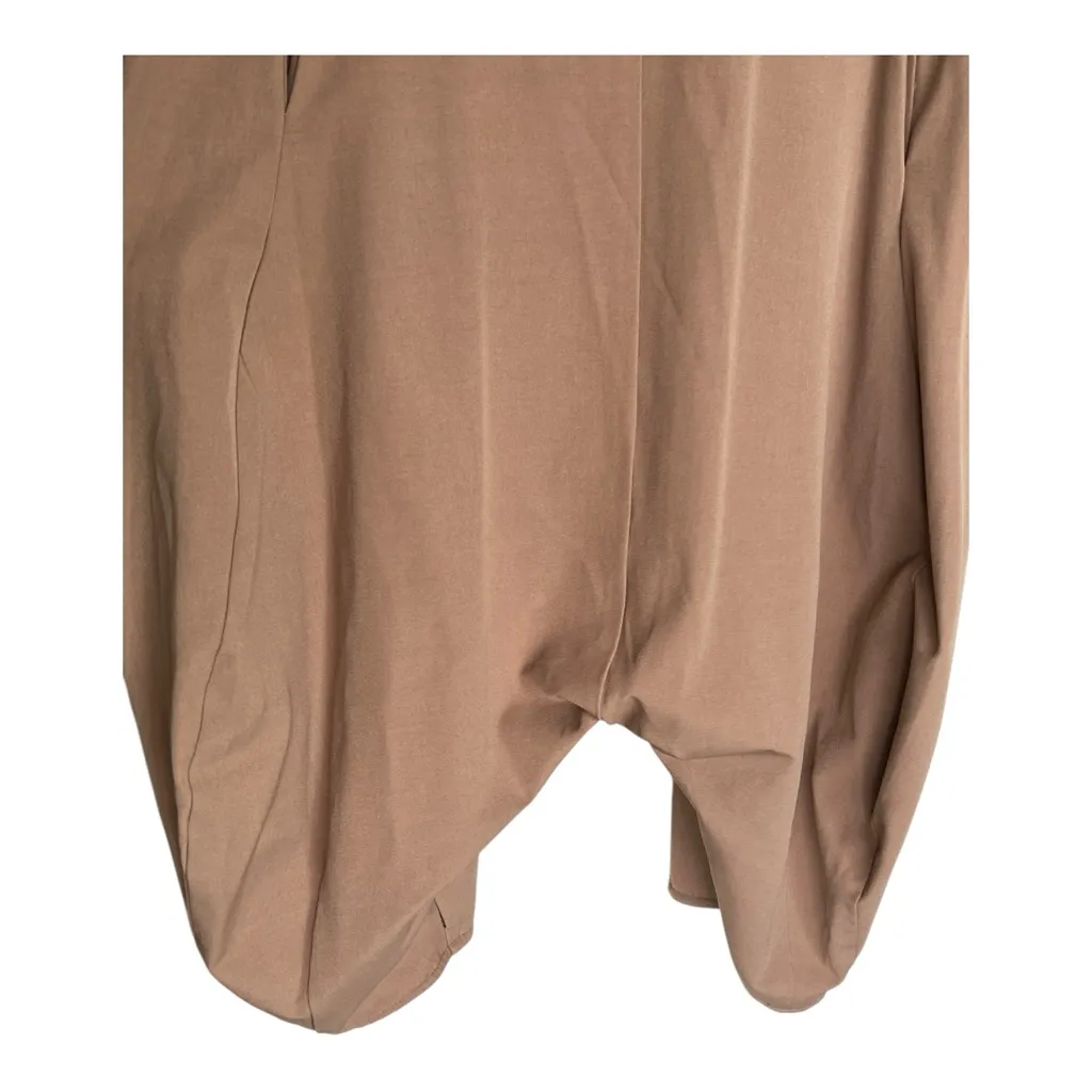 Vintage Tan beige cowl neck sleeveless drop crotch jumpsuit Size S - Image 6
