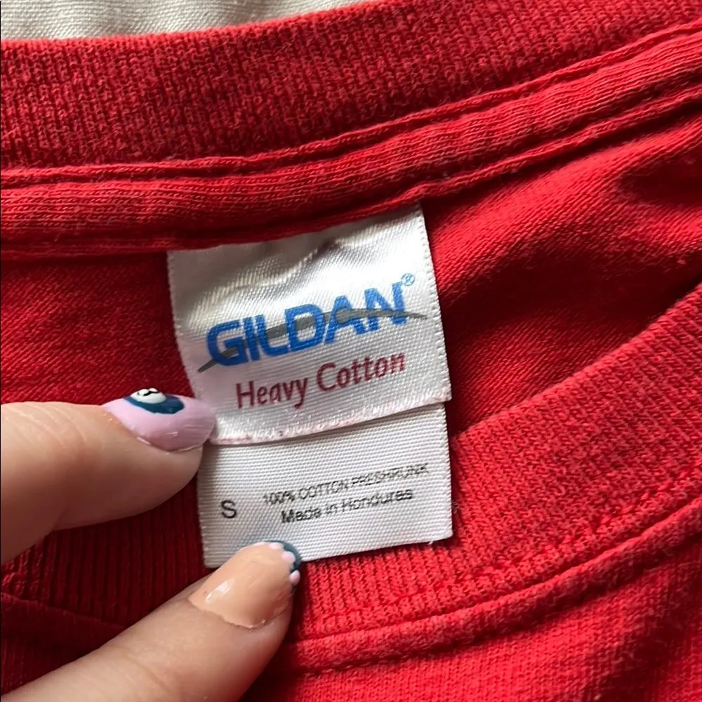 Gildan Red NC State Long Sleeve Tee - Image 2