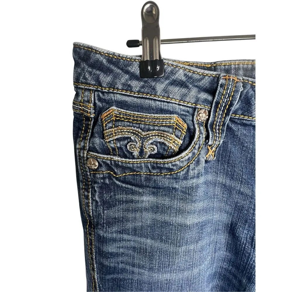 Twenty X Houston Low Rise Bootcut Denim Jeans With Stitching On Pockets Blue Size undefined - Image 2