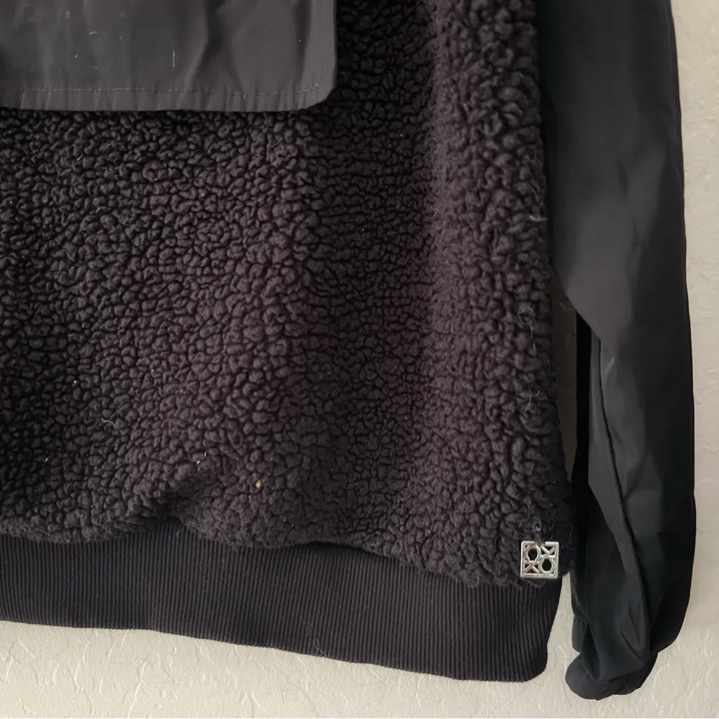 Calvin Klein Black Sherpa Windbreaker Quarter-Zip Pullover - Image 5