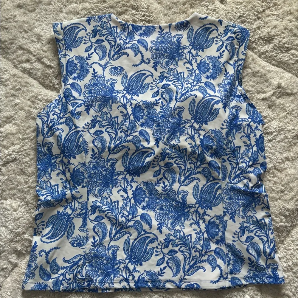 Coolibar UPF 50+ Womens Kaylana Tank Top XXL Lycra Blue Porcelain Summer Swim - Image 3