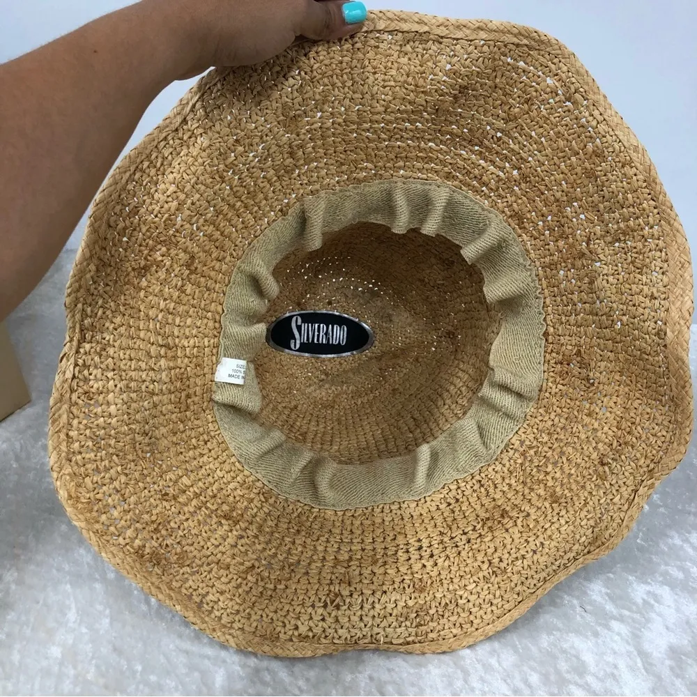 Silverado straw floppy western cowgirl cowboy hat size s/m - Image 8