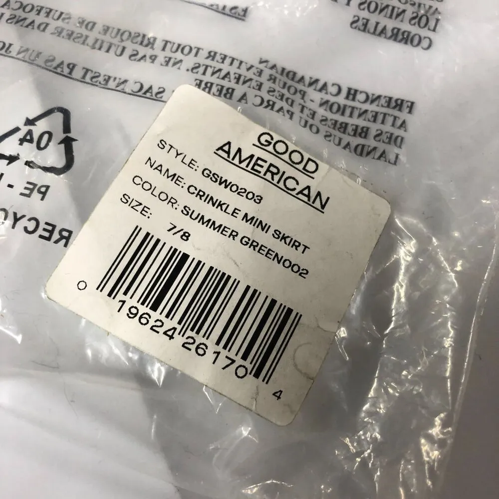 Good American Always Fits Mini Skirt Swim Cover Crinkle Summer Green 7/8 4XL/5XL - Image 5