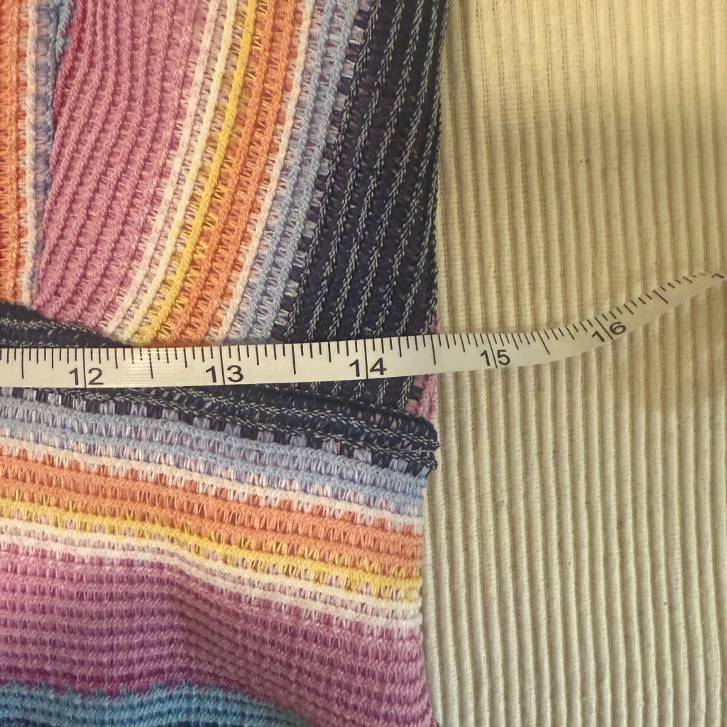 HYFVE Crochet-Look Striped Halter Mini Dress - Size M Boho Y2K Festival - Image 4