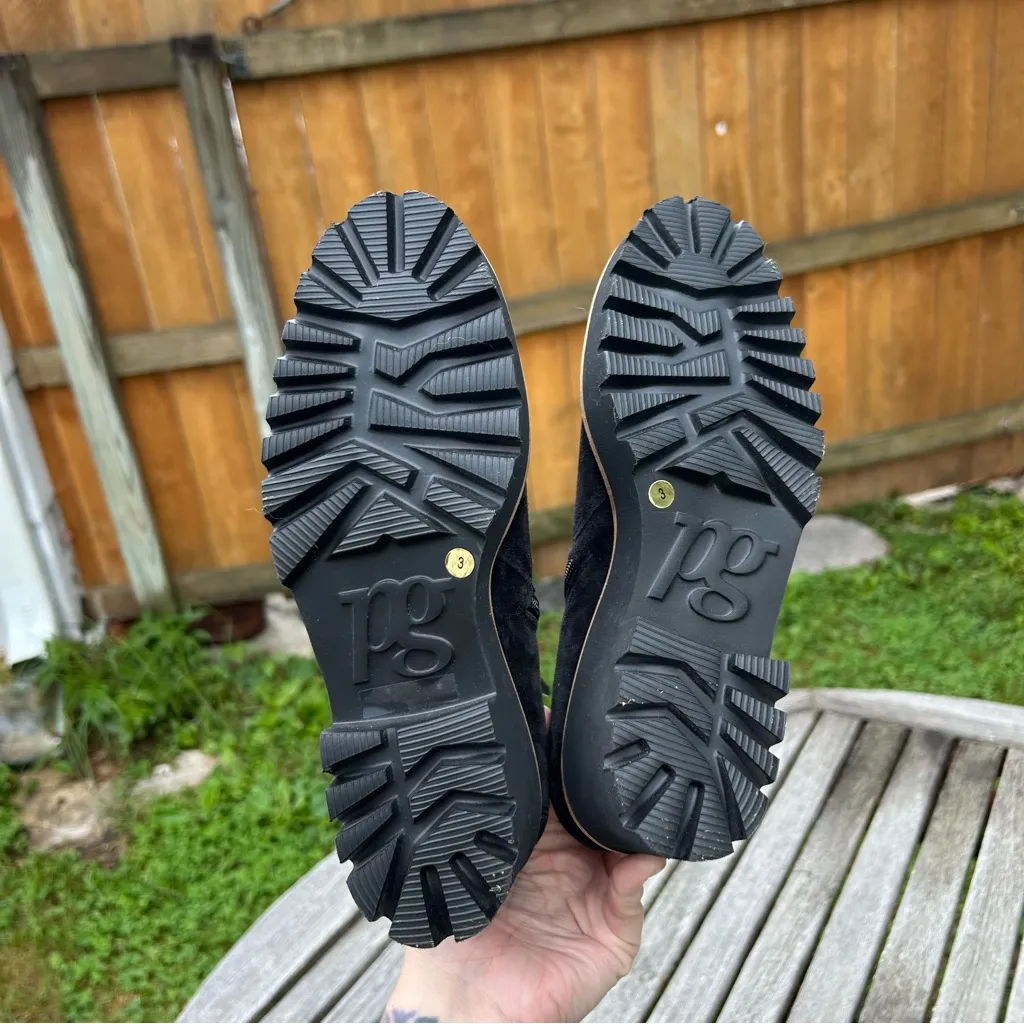 Paul Green Suede‎ Ankle Boots With Buckle And Track Sole Black size 3 UK 5.5 US - Image 12