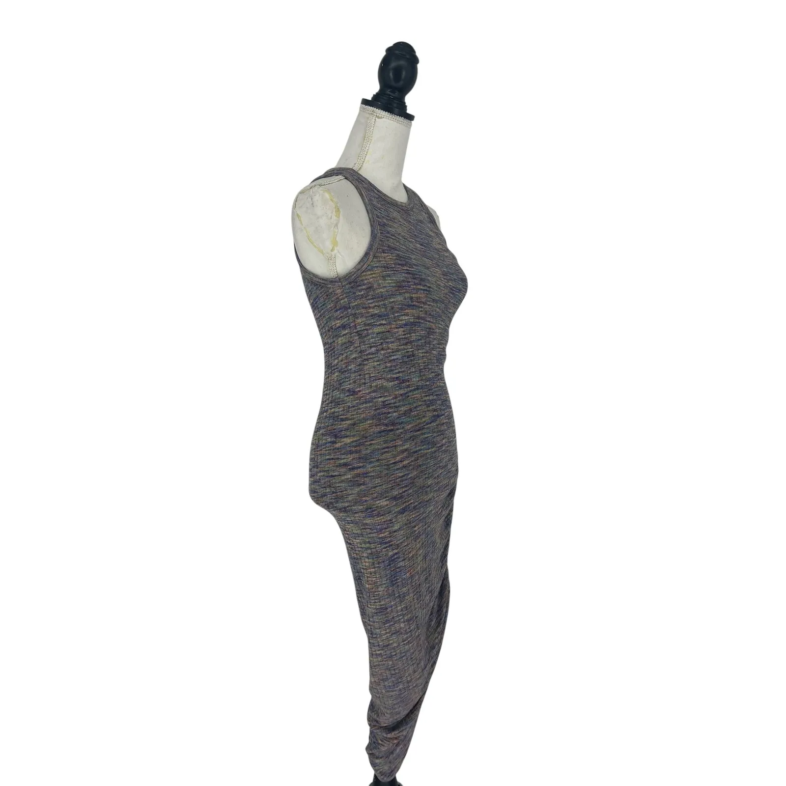 Veronica Beard Haylee Rib-Knit Ruched Midi-Dress Multicolored - Image 7