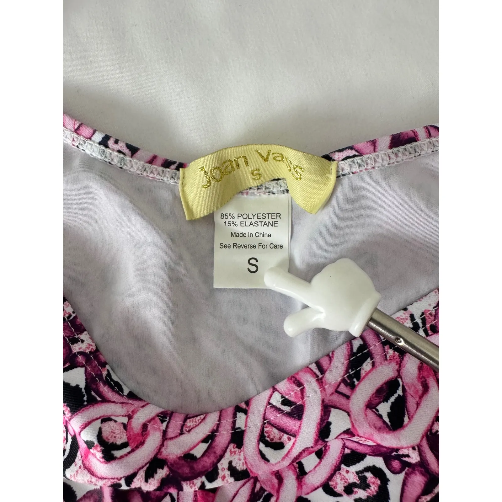 Joan Vass Cutout Bikini Set Pink Chain Print Swimsuit Two Piece Bathing Suit S - Image 7