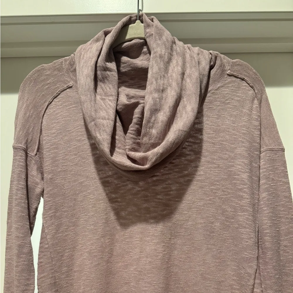 Cozy Cowl Neck Tunic Sweater Lavender Purple Size M Soft Knit Longline Size M - Image 4