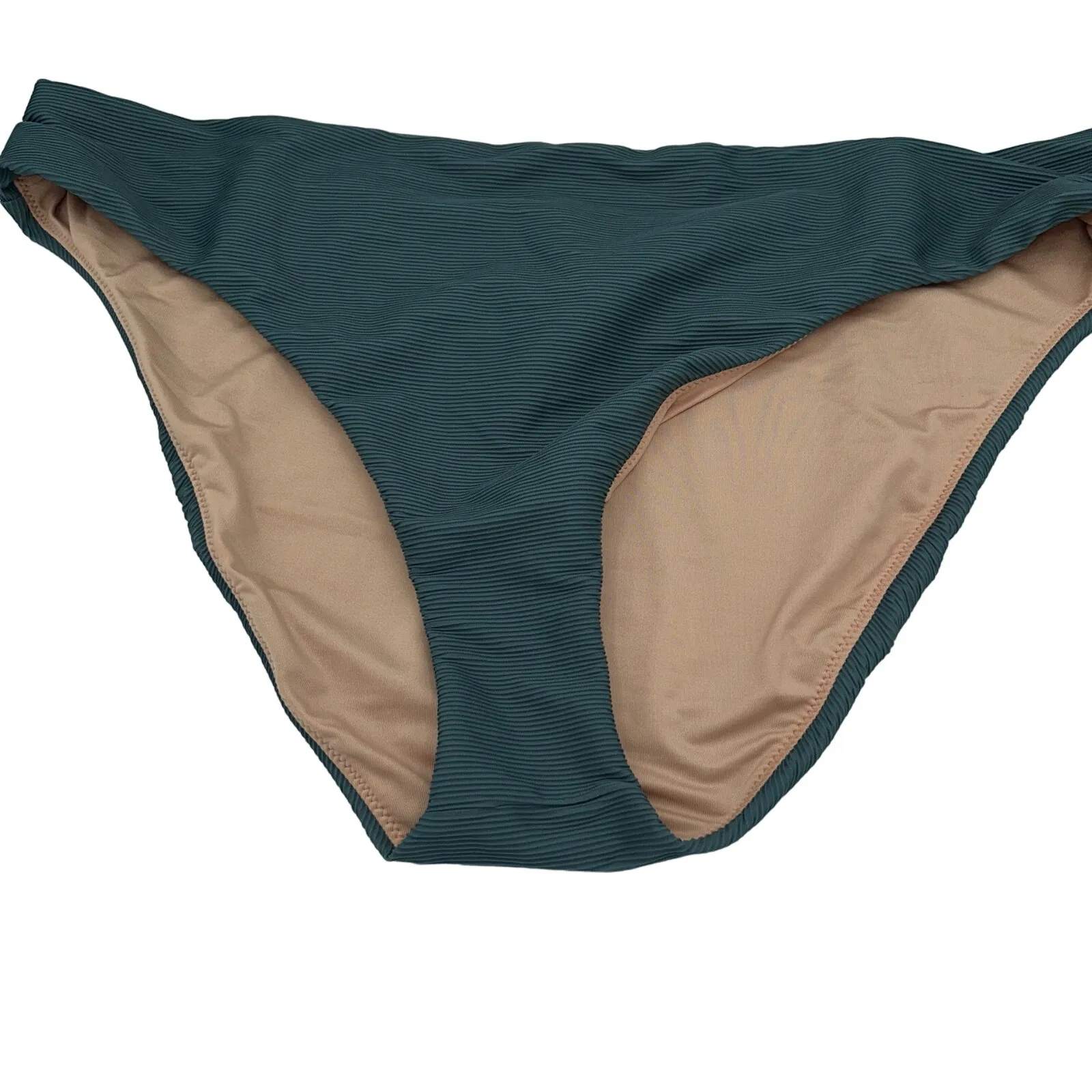 New J. Crew Teal Ribbed High Rise Cheeky Bikini Swim Bathing Suit Bottom Size 2X - Image 3