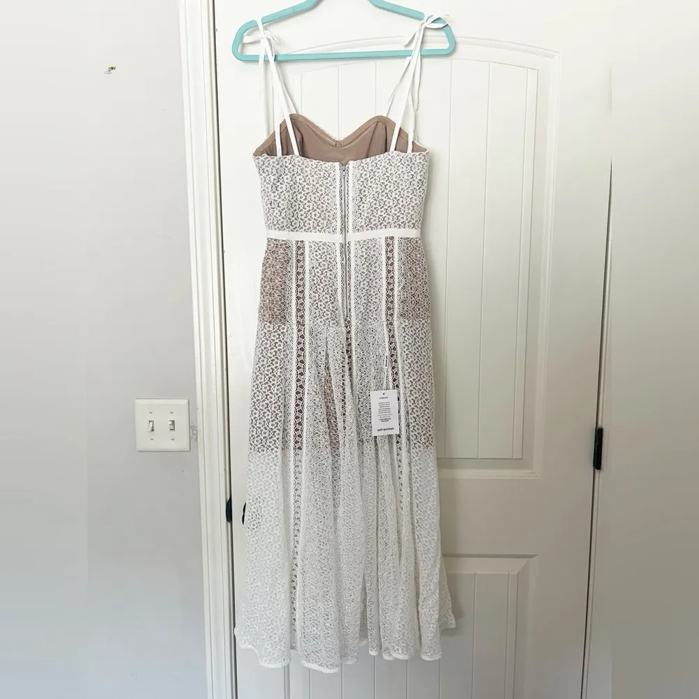 NWT Self-Portrait Lace Panel Midi Dress - Image 7