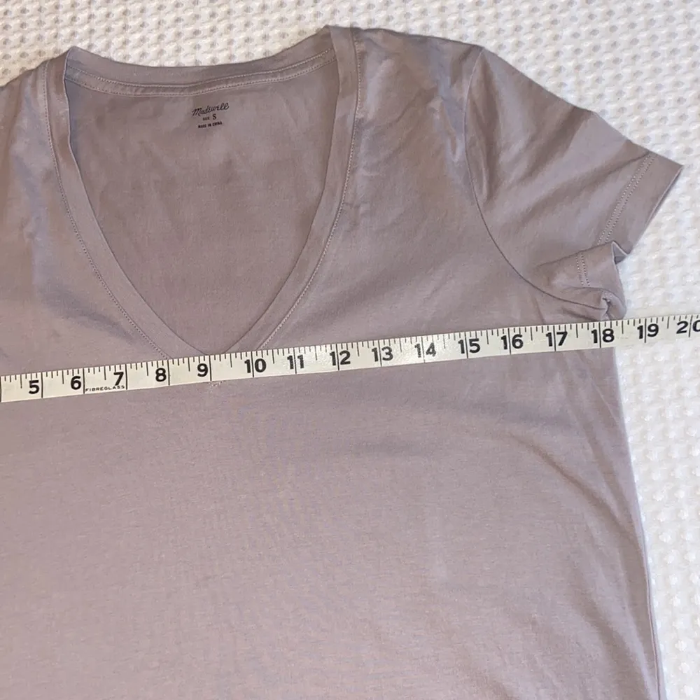 MADEWELL J.CREW Size SMALL Casual V-Neck T-Shirt Dress Lavender Gray Purple - Image 10