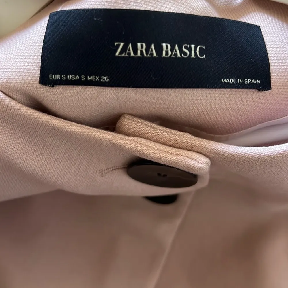 Zara Light Pink Blush Blazer Jacket Ruffle Cuff Double Button - Image 5