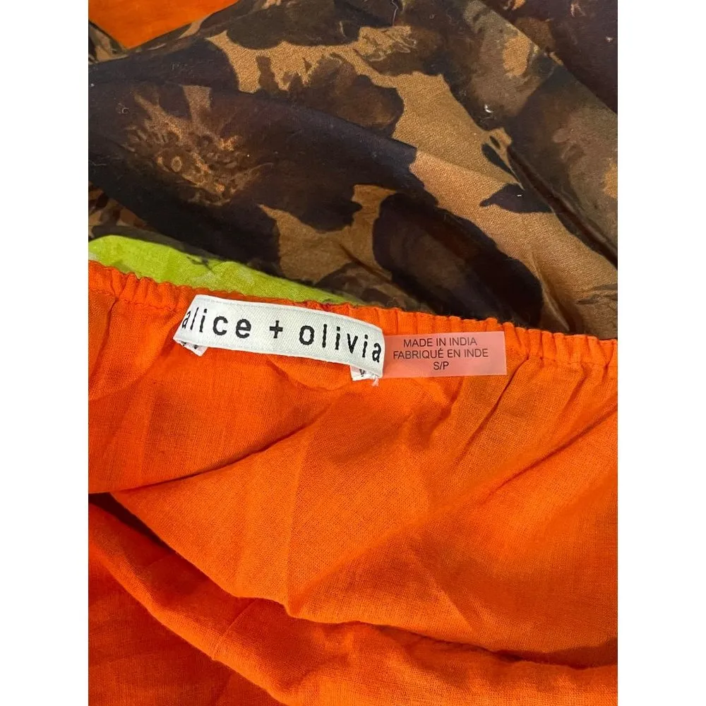 Alice + Olivia Rowen Tiered Babydoll Mini Dress Multicolor Womens Size Small - Image 10