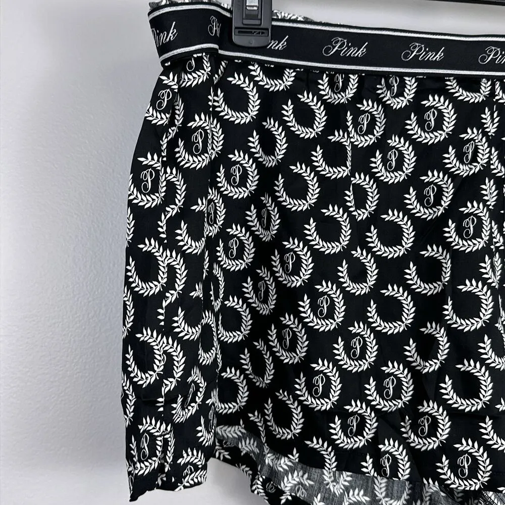 Pink Victoria’s Secret Boxy Pajama Shorts Women's XXL Tencel New Black Logo - Image 2