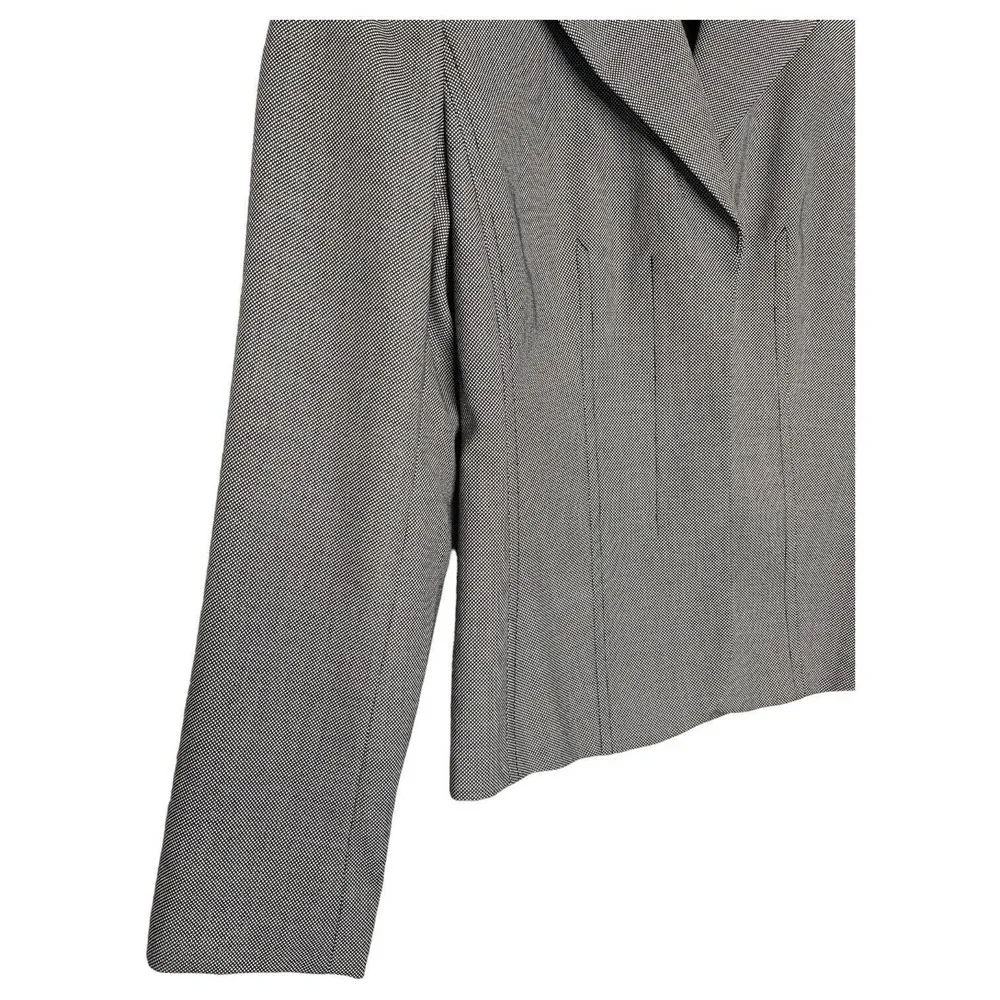 Ann Taylor Blazer Womens Size 0 Petite Classic Career Lined Two Button Gray - Image 2