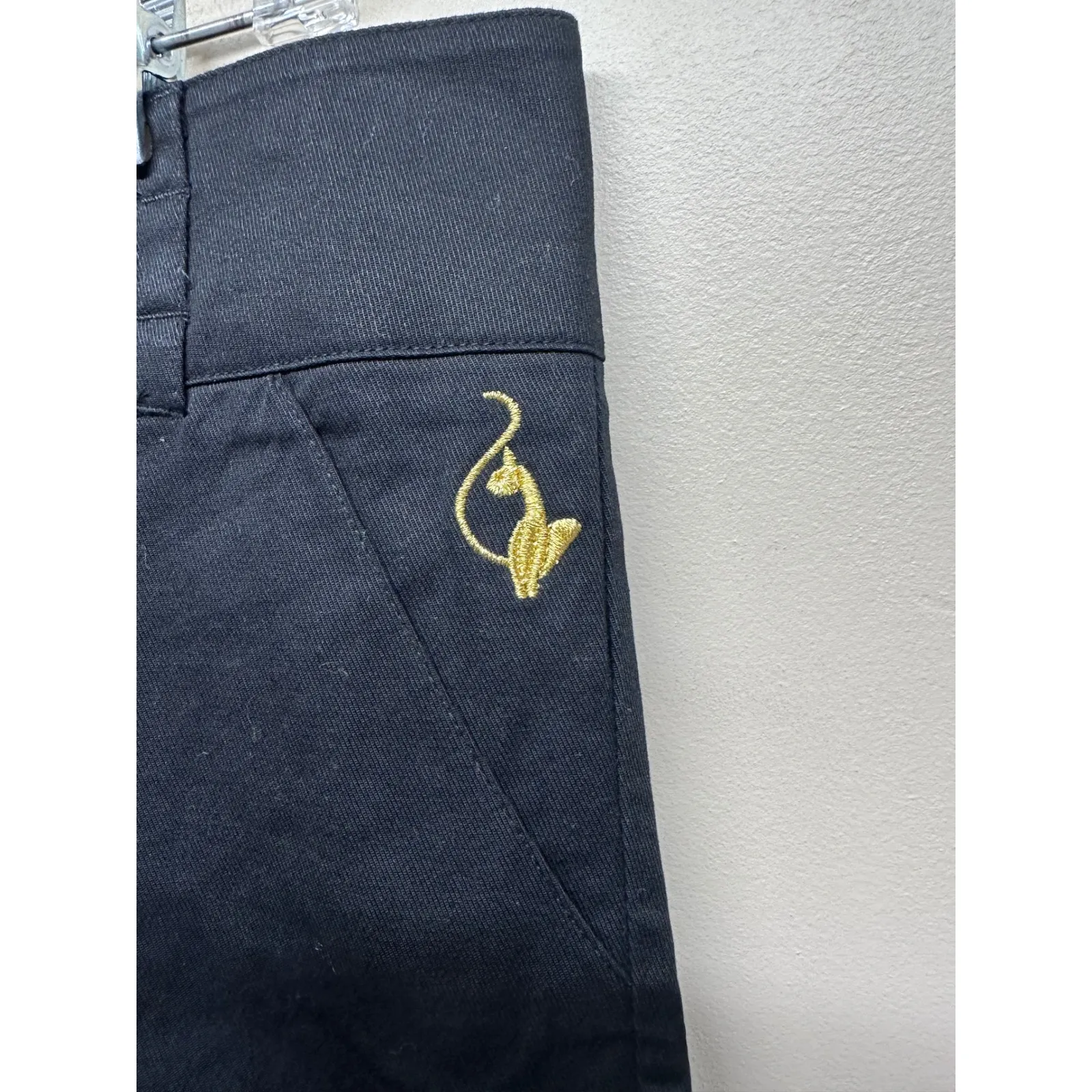 Baby Phat Women Black Embroidered Logo Cropped Capri Pants Size 11 - Image 3