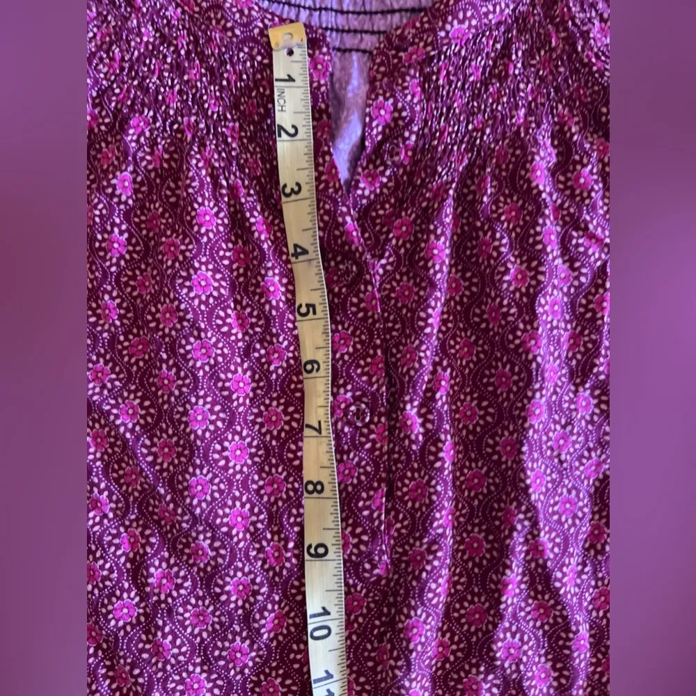 Croft & Barrow red/brown long sleeve peasant blouse L lightweight long sleeve - Image 13