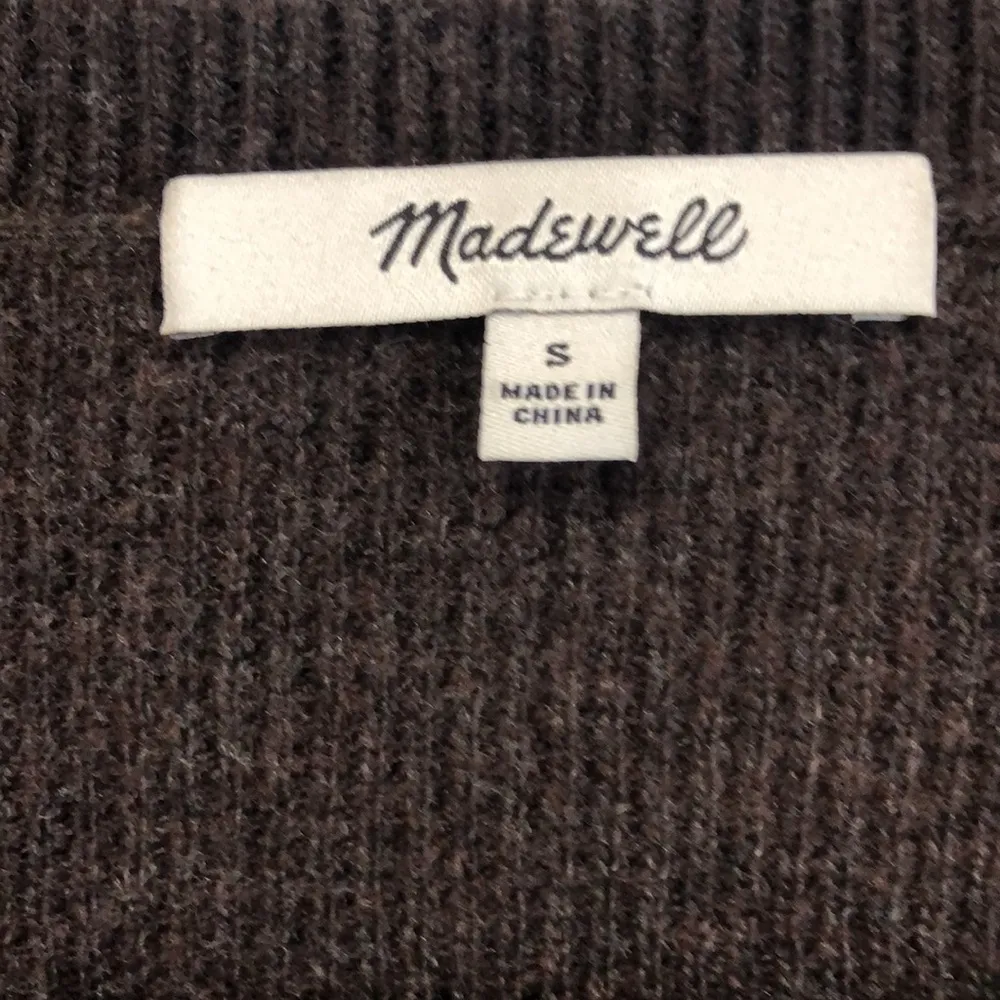Madewell Brown Knit V-Neck Pullover Sweater Small - Image 3